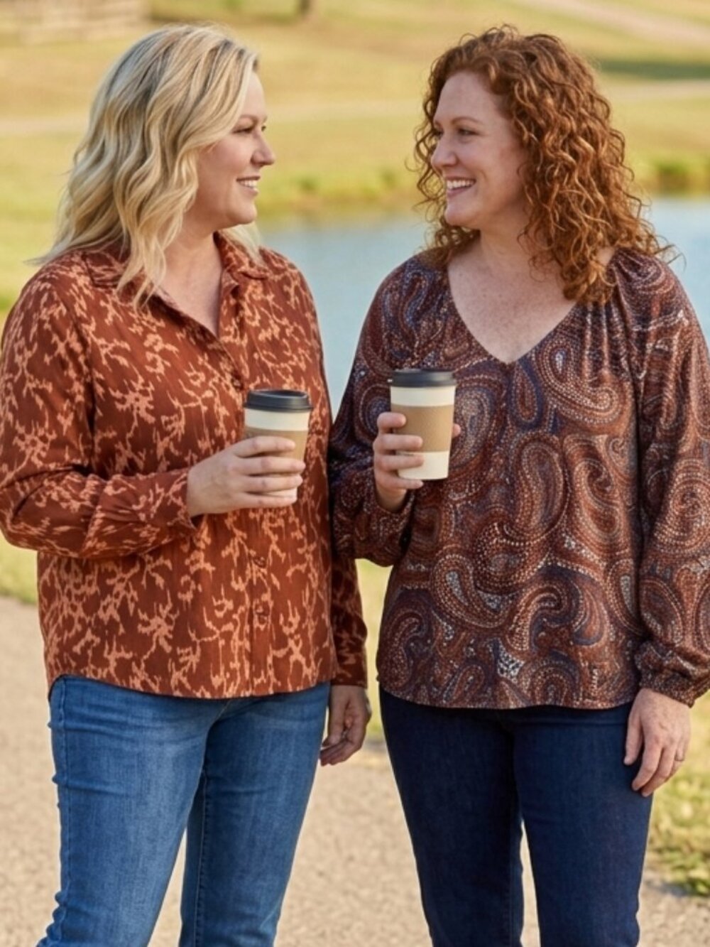 KNOX ROSE blouses rayon - XL (1X) set of 2